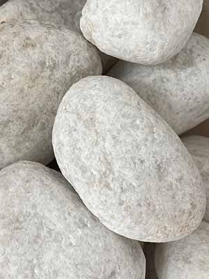 30mm - 50mm Polished Snow White Pebbles